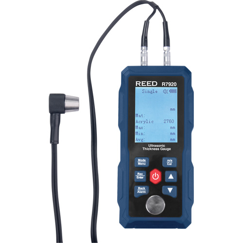 Thickness Gauge with 5-Step Calibration Block, Digital Display, Ultrasound