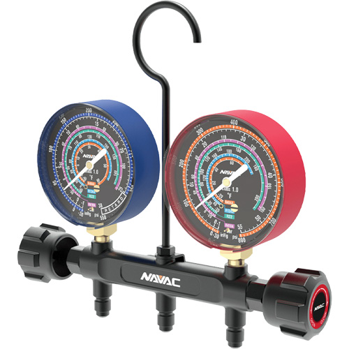 Compatible Pro Series Manifold Gauge for R454B, R32, R410A, & R22 Refrigerants