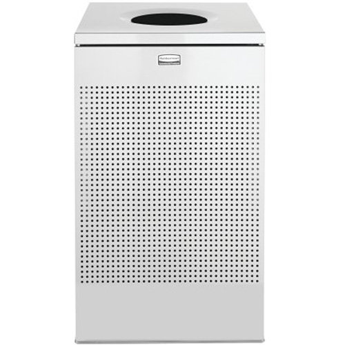 Silhouette Square Open Top Waste Receptacle, Stainless Steel, 20 US gal. - Bulk Waste Receptacle - JD890