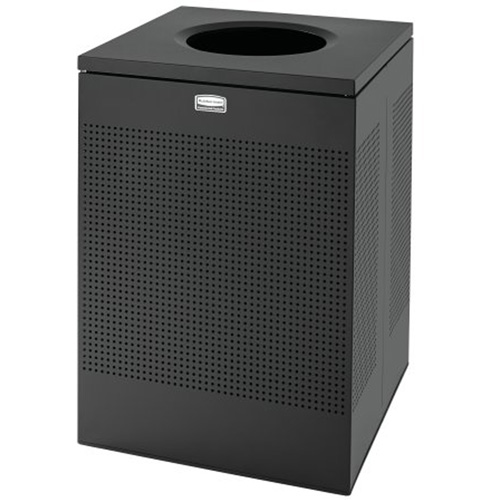 Silhouette Square Open Top Waste Receptacle, Steel, 40 US gal.