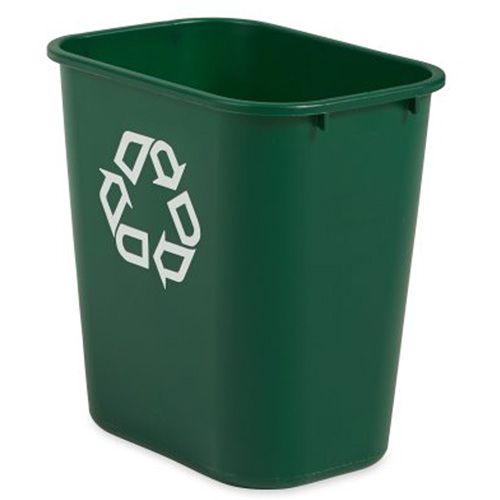 Medium Recycling Wastebasket, Deskside, Plastic, 28 US Qt.