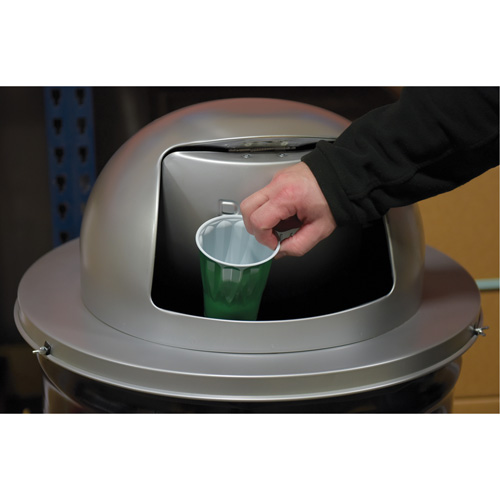 Drum Waste Disposal Top, Dome Lid, Metal, Fits Container Size: 23-1/2" Dia. - Waste Receptacle Lid - JL023