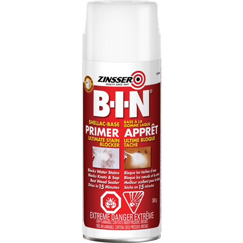 B-I-N® Shellac-Base Sealer Primer, 369 g, Aerosol Can, White