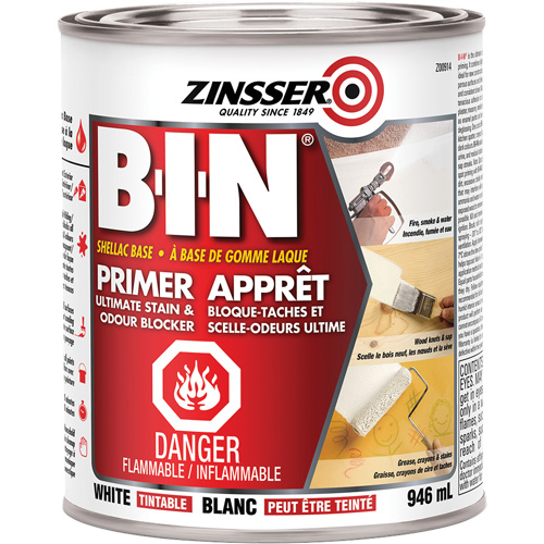 B-I-N® Shellac-Base Sealer Primer, 914 ml, Can, White