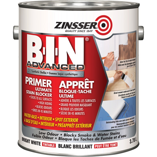 B-I-N® Advanced Synthetic Shellac Based Primer, 3.78 L, Gallon, White