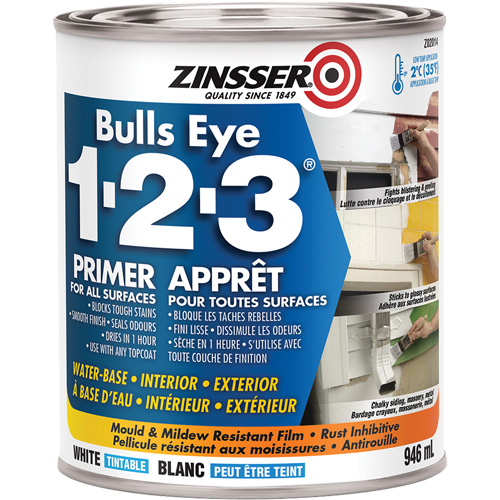 Bulls Eye 1-2-3® Water-Base Primer, 946 ml, Can, White