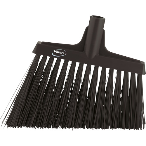 Angled Broom Head, X-Coarse Bristles, 12", Polyester, Black