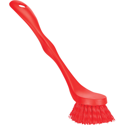 ColorCore Dish Brush, Medium Bristles, 7-1/4" Long, Red