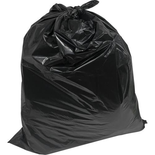 Industrial Garbage Bags, Strong, 42" W x 48" L, 0.9 mils, Black, Open Top - Industrial Garbage Bags - JM678