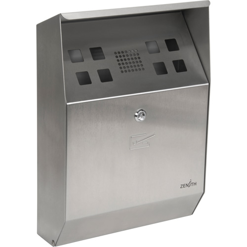 Smoking Receptacle, Wall-Mount, Stainless Steel, 1.6 Litres Capacity, 13-4/5" Height -  - JN619