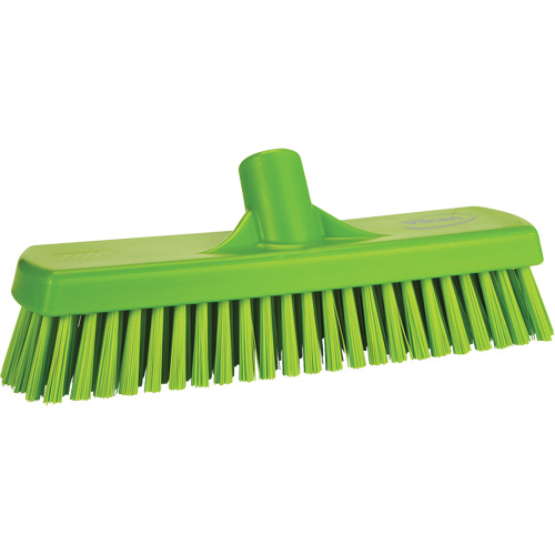 Deck & Wall Scrub Broom, Stiff Bristles, 12", Polyester, Lime