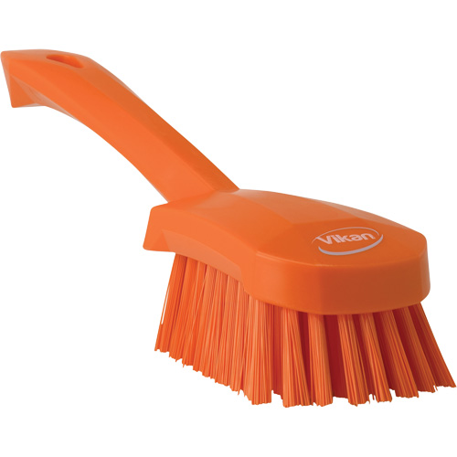 Short-Handled Churn Brush, Stiff Bristles, 10" Long, Orange