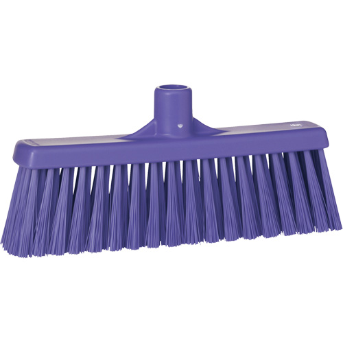 Upright Broom Head, Medium Bristles, 12", Polyester, Purple
