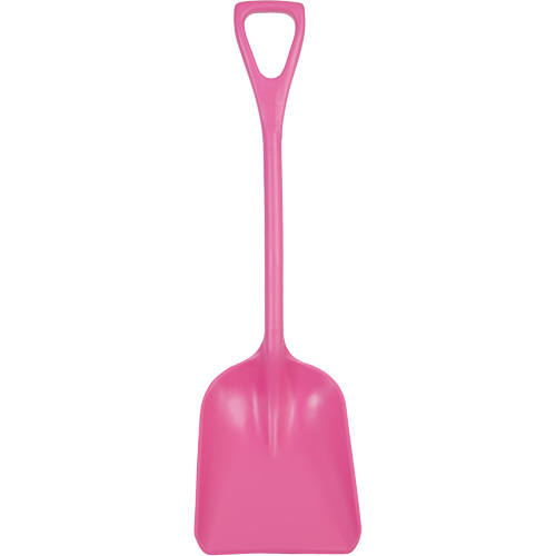 One-Piece Shovel, 10" x 14" Blade, 38" Length, Plastic, Pink - Food Hygiene Shovel - JN802