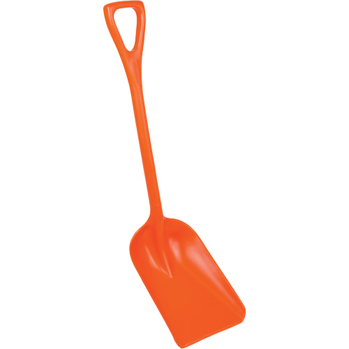 One-Piece Shovel, 10" x 14" Blade, 38" Length, Plastic, Orange