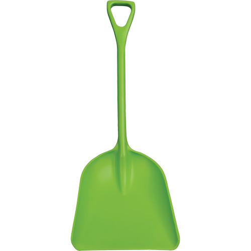 One-Piece Shovel, 14" x 17" Blade, 42-1/2" Length, Plastic, Lime - Food Hygiene Shovel - JN822