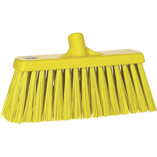 Heavy-Duty Push Broom, Stiff Bristles, 13", Polyester, Yellow