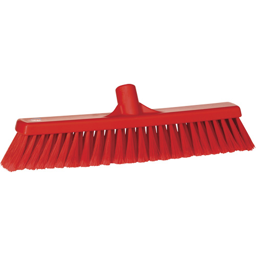 Fine Particle Push Broom, Fine/Split Bristles, 16-1/4", Polypropylene, Red