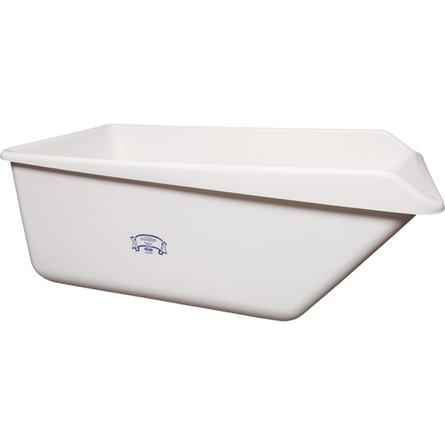 Angled Dump Tub with Drain, Plastic, White