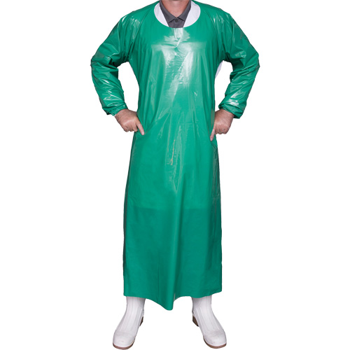 Top Dog 6 Mil. Gown, Large, Green, Polyurethane - Gown - JP445