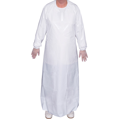 Top Dog 6 Mil. Gown, X-Large, White, Polyurethane - Gown - JP453