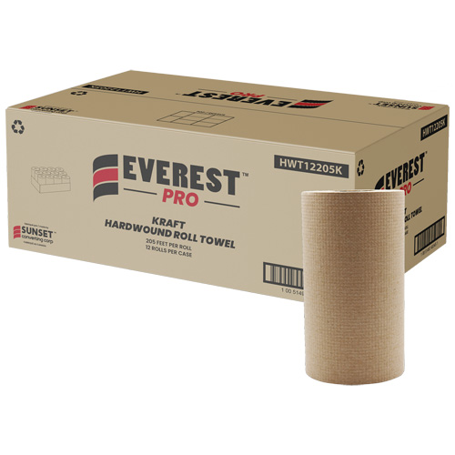 Kraft Hardwound Roll Towels, 1 Ply, Centre Pull, 205' L