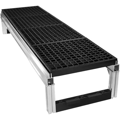 FOUNDATION™ Open Drainage Modular Aluminum Work Platform Kit, 18" W x 72" D, 400 lbs. Capacity, All-Welded