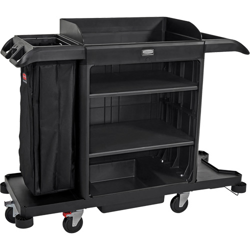 Full Size Housekeeping Cart, 62.4" x 24.4" x 49", Black