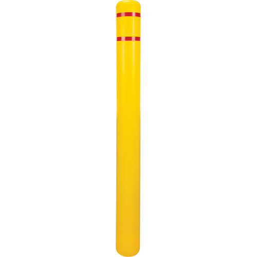 Polyethylene Bollard Cover, 4-1/2" Dia. x 52" L, Red/Yellow