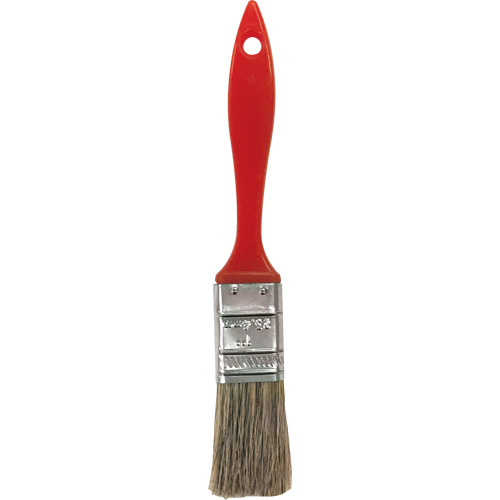 Industrial Grey Bristle Paint Brush, Bristle, Plastic Handle, 1" Width