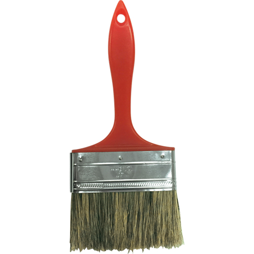 Industrial Grey Bristle Paint Brush, Bristle, Plastic Handle, 4" Width