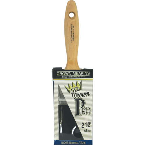 Crown Pro Straight Paint Brush, Bristle, Wood Handle, 2-1/2" Width