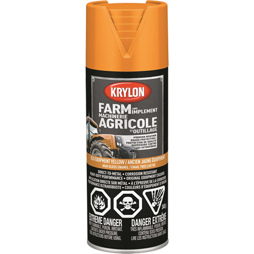 Farm & Implement Paint, Old Equipment Cat Yellow, High-Gloss, 340 g, Aerosol Can