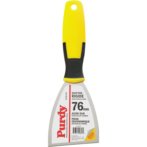 Contractor Stiff Chisel Scraper, High-Carbon Steel Blade, 3" Wide, Plastic Handle