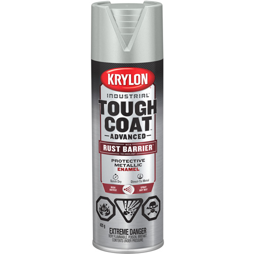 Tough Coat Advanced Paint with Rust Barrier™ Technology, Aluminum, Metallic, 425 g, Aerosol Can