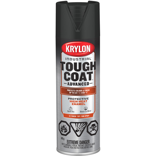 Tough Coat Advanced Paint with Rust Barrier™ Technology, High-Heat Black, Flat, 425 g, Aerosol Can