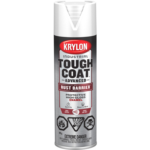 Tough Coat Advanced Paint with Rust Barrier™ Technology, White, High-Gloss, 425 g, Aerosol Can
