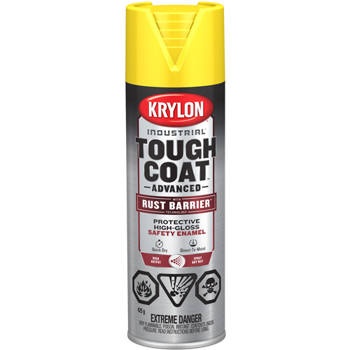 Tough Coat Advanced Paint with Rust Barrier™ Technology, Safety Yellow, High-Gloss, 425 g, Aerosol Can