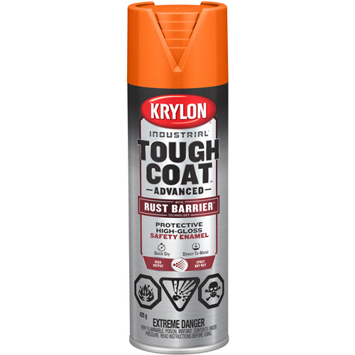 Tough Coat Advanced Paint with Rust Barrier™ Technology, Safety Orange, High-Gloss, 425 g, Aerosol Can