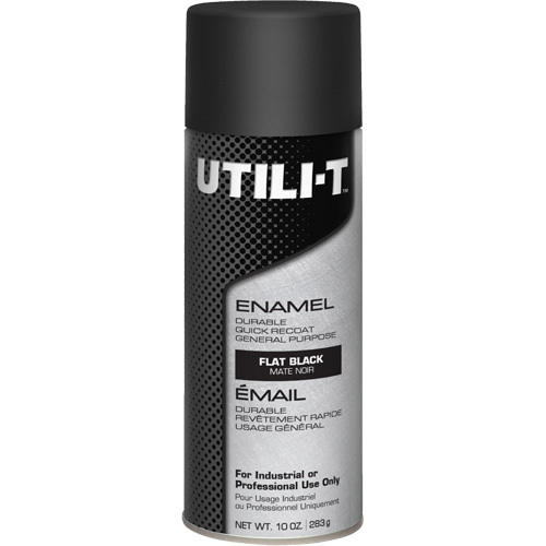 UTILI-T™ General Purpose Enamel Spray Paint, Black, Flat, 10 oz./283 g, Aerosol Can