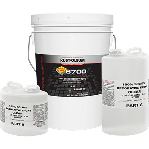 6700 100% Solids Decorative Epoxy, 3 gal., Epoxy-Based, High-Gloss, Clear