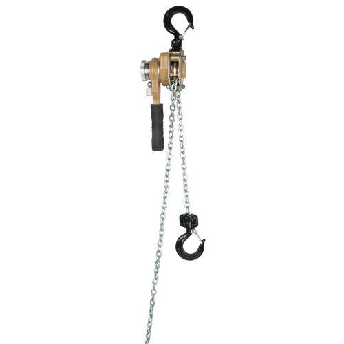 Heavy Duty Gold Series Lever Chain Hoist, 10' Lift, 500 lbs. (0.25 tons) Capacity, Alloy Steel Chain - Lever Chain Hoist - LU618