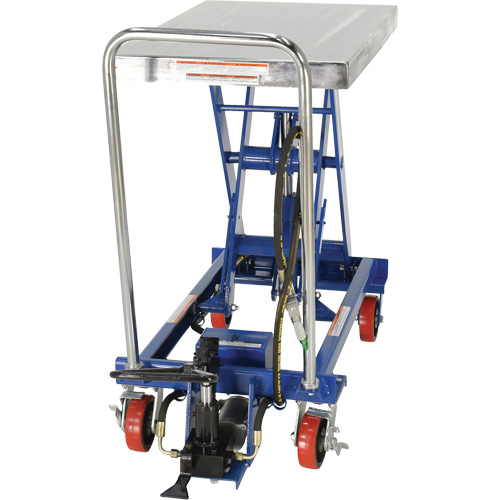 Pneumatic Hydraulic Scissor Lift Table, Steel, 32-1/2" L x 19-3/4" W, 1000 lbs. Cap. - Pneumatic Hydraulic Lift Table - LV469