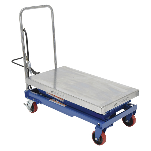 Pneumatic Hydraulic Scissor Lift Table, Steel, 35-1/2" L x 20" W, 800 lbs. Cap. - Pneumatic Hydraulic Lift Table - LV478