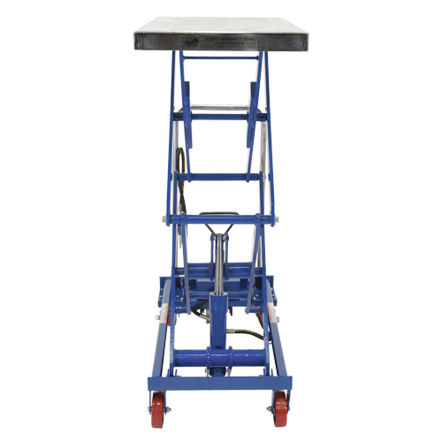 Pneumatic Hydraulic Scissor Lift Table, Steel, 35-1/2" L x 20" W, 800 lbs. Cap. - Pneumatic Hydraulic Lift Table - LV478