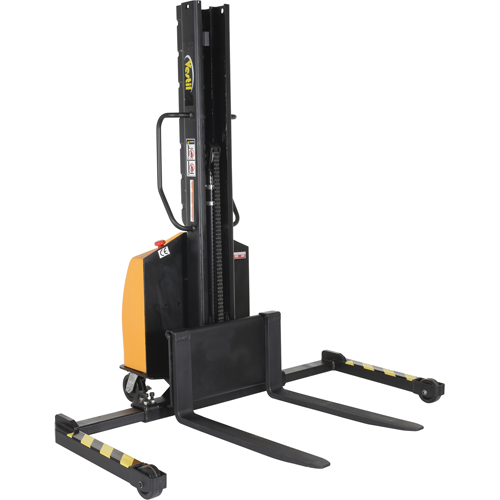 Narrow Mast Powered Lift Stacker, Electric Operated, 1500 lbs. Capacity, 118" Max Lift - Fork Lift Stacker - LV585