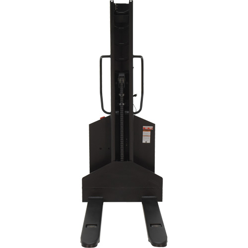 Narrow Mast Powered Lift Stacker, Electric Operated, 1000 lbs. Capacity, 63" Max Lift - Fork Lift Stacker - LV590
