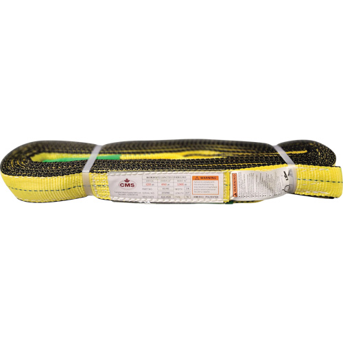Polyester Web Sling, Double Ply, Twisted Eye, Type 4, 2" W x 20' L, 6400 lbs. Vertical Cap.