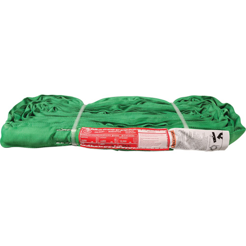 Polyester Round Sling, Green, 12' L, 6000 lbs. Vertical Load