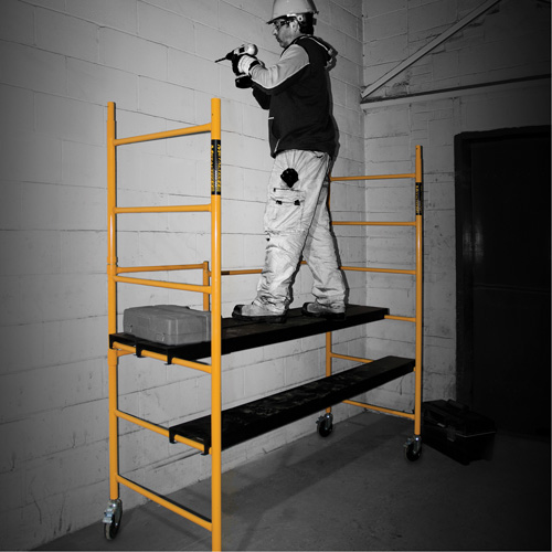 Mobile Work Scaffolding - Maxi Round Scaffolding, Steel Frame, 78-1/4" H - Scaffolding Kit - MB086